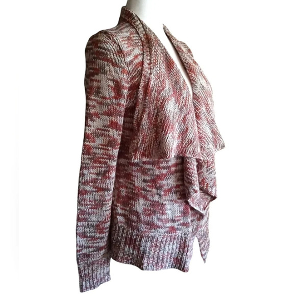 Skies Are Blue Multicolor Drape Front Knit Open Front Cardigan Size Medium - Picture 4 of 8